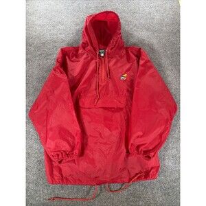 Vintage 80s Dunbrooke Drifter Kansas Jayhawks KU Windbreaker Jacket Hood Nylon L